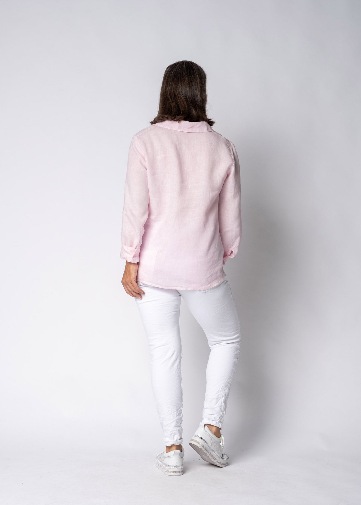 Jaime Linen Top in Modena Pink