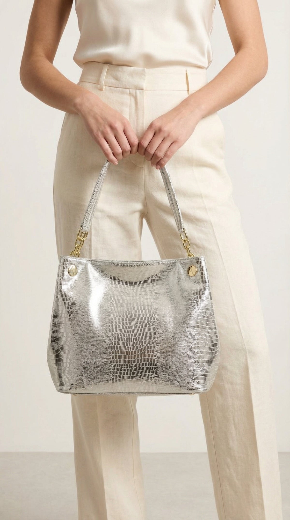 Gwynna Handbag in Silver