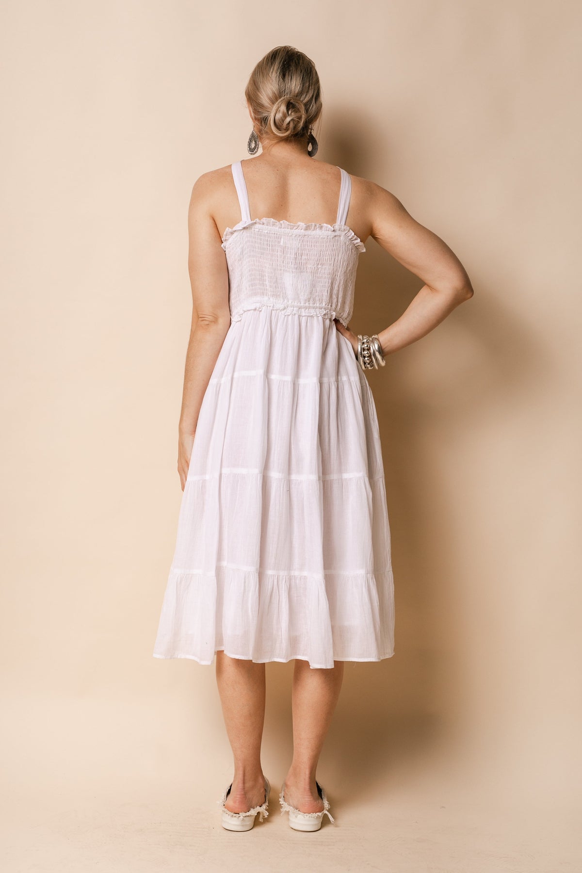 Pia Cotton Dress in White