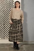Winston Linen Blend Skirt in Khaki