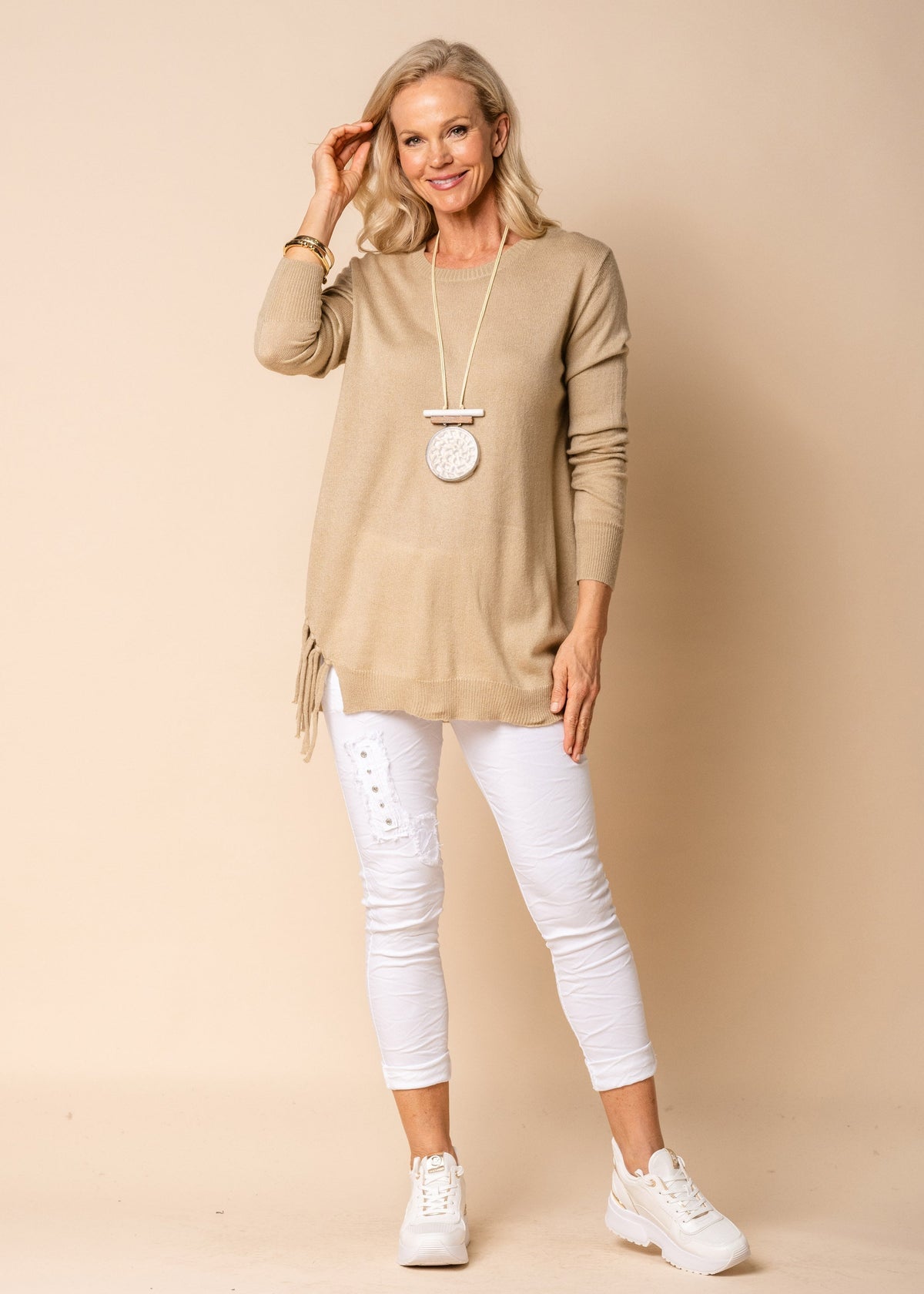 Snow Knit Top in Latte