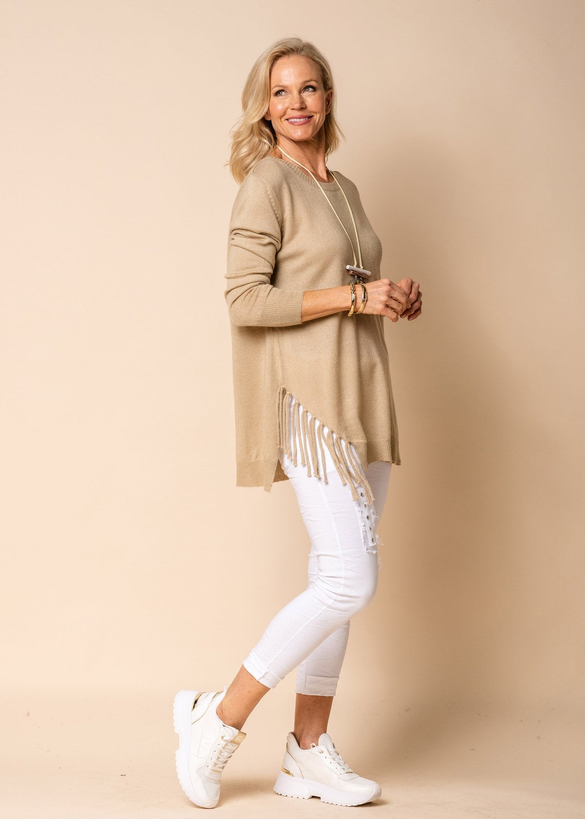 Snow Knit Top in Latte