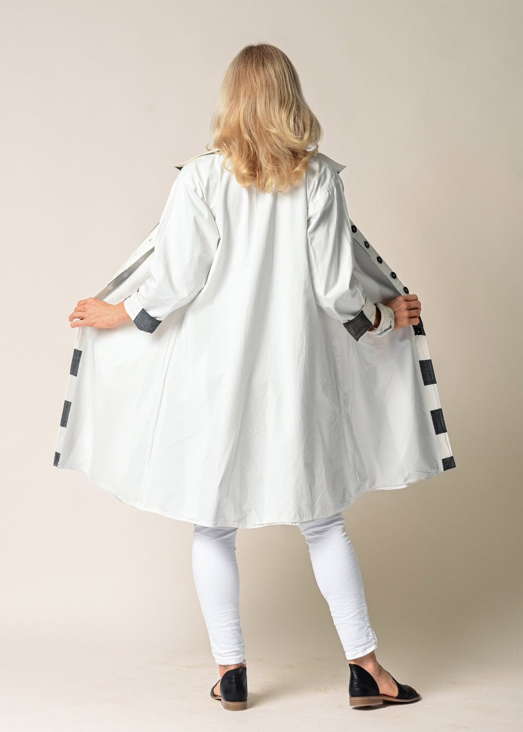 Anthea Cotton Jacket in Granite Stripe