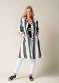Anthea Cotton Jacket in Granite Stripe