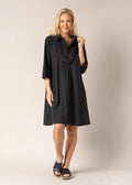 Genevieve Cotton Dress in Onyx