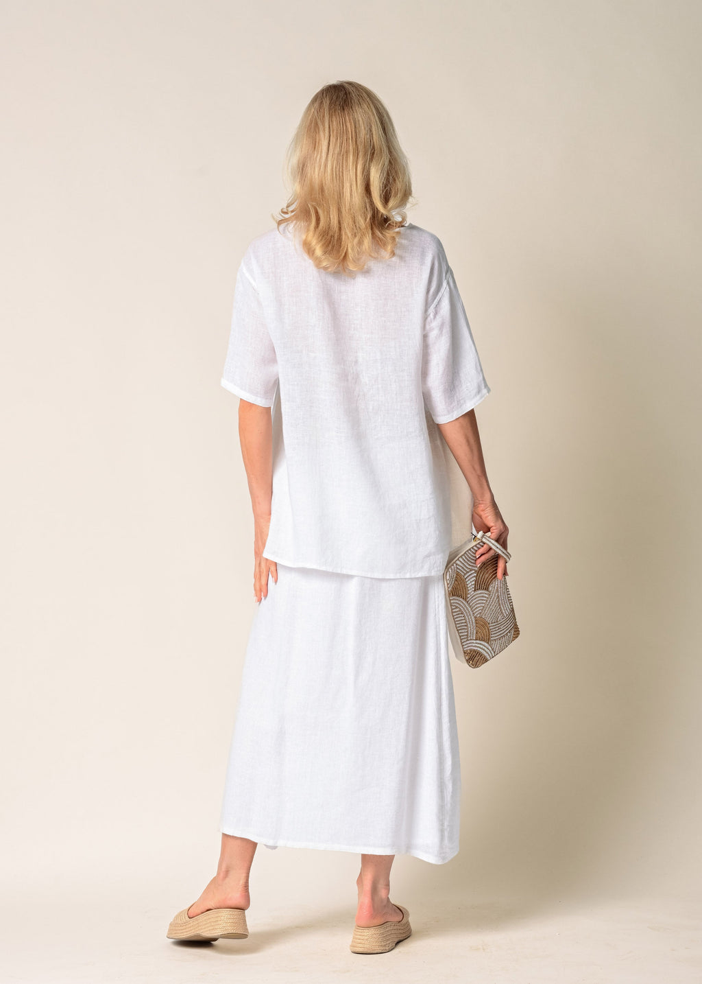 Eve Linen Skirt in White