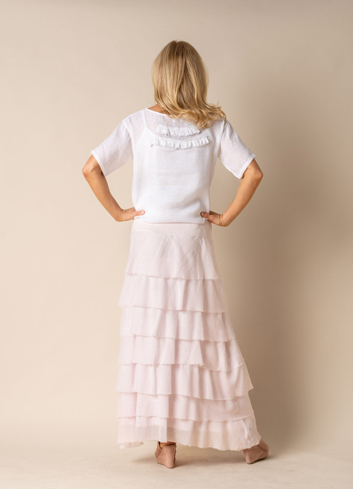 Calista Cotton Skirt in Blush