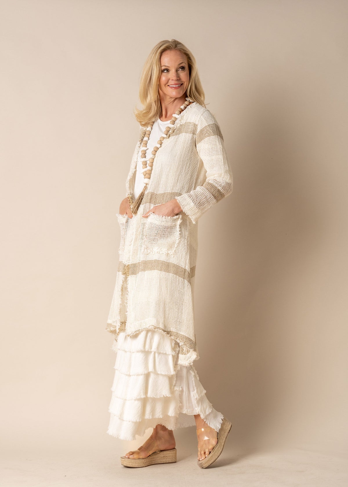 Mara Linen Jacket in Cream