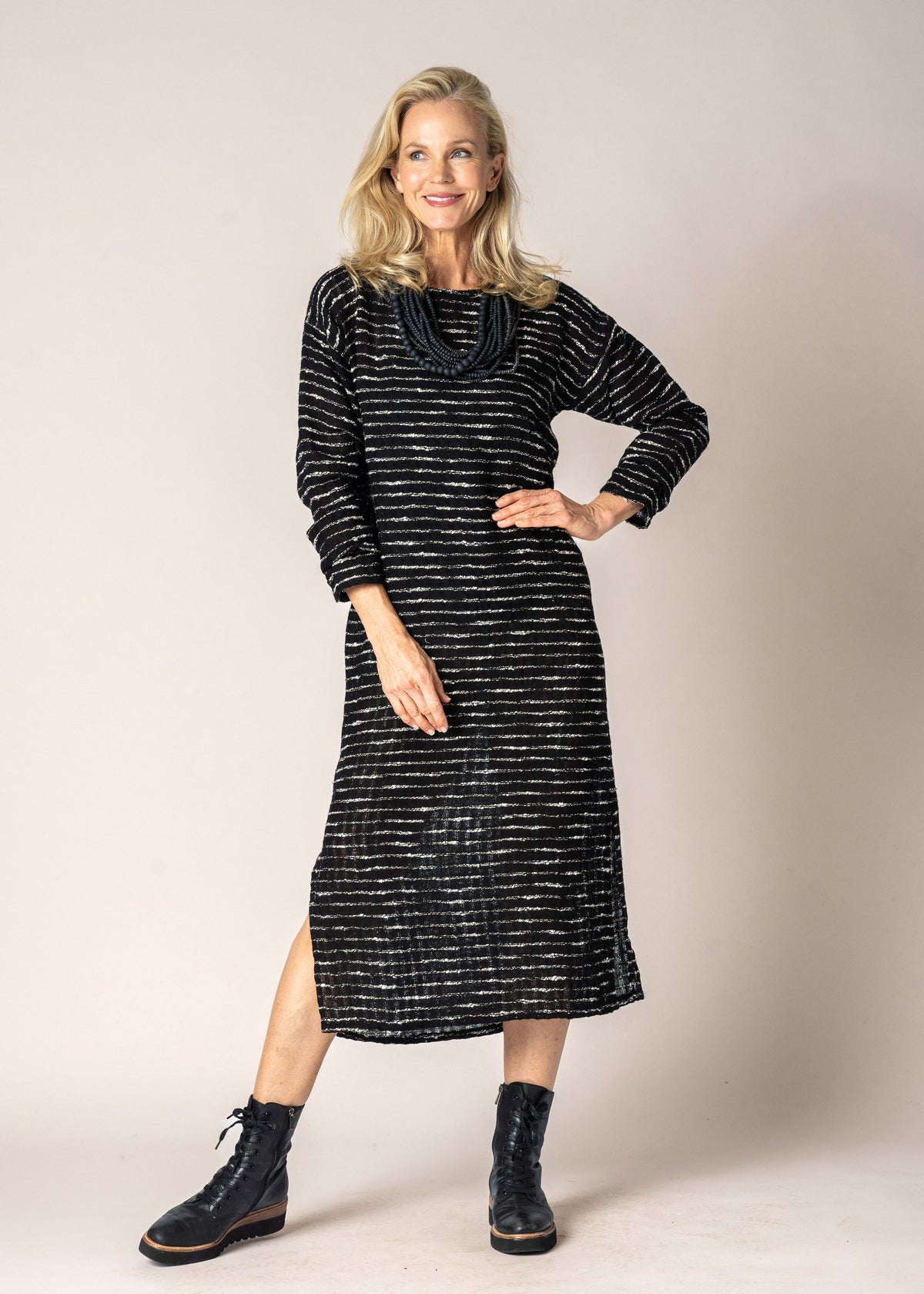 Azura Linen Dress in Onyx