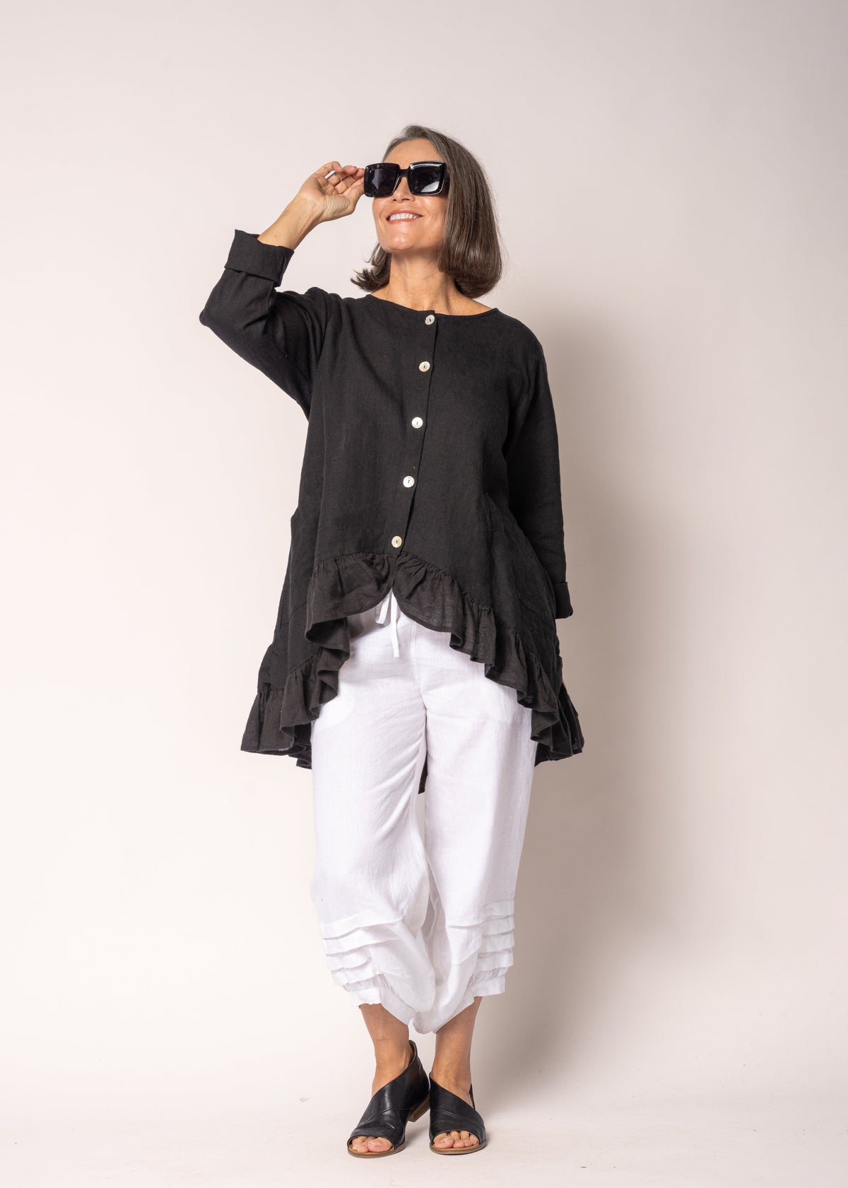 Cami Linen Pant in White