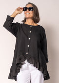 Seraphina Linen Top in Onyx