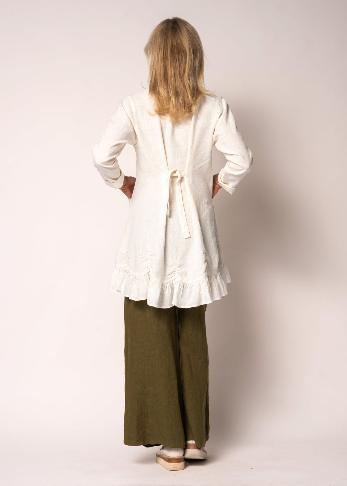 Seraphina Linen Top in Cream