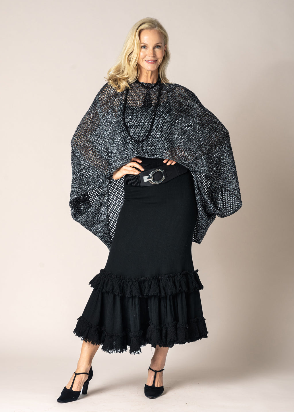 Quilla Knit Top in Silver