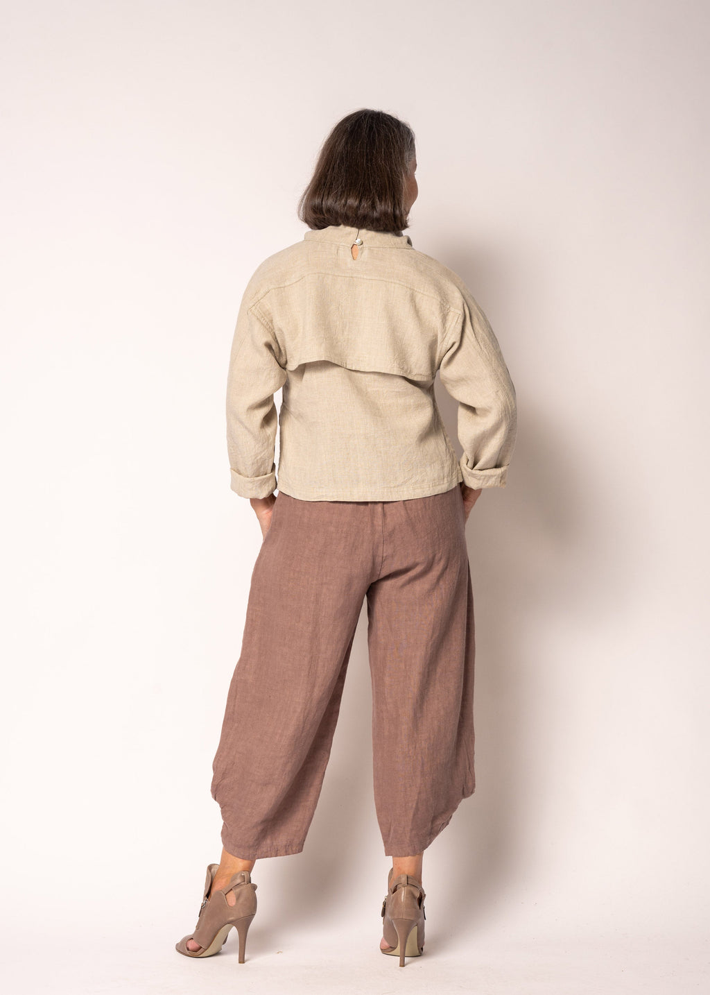 Penrose Linen Top in Latte