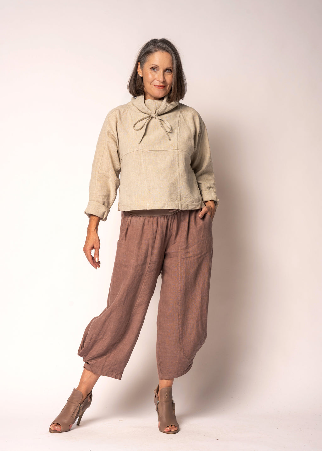 Penrose Linen Top in Latte