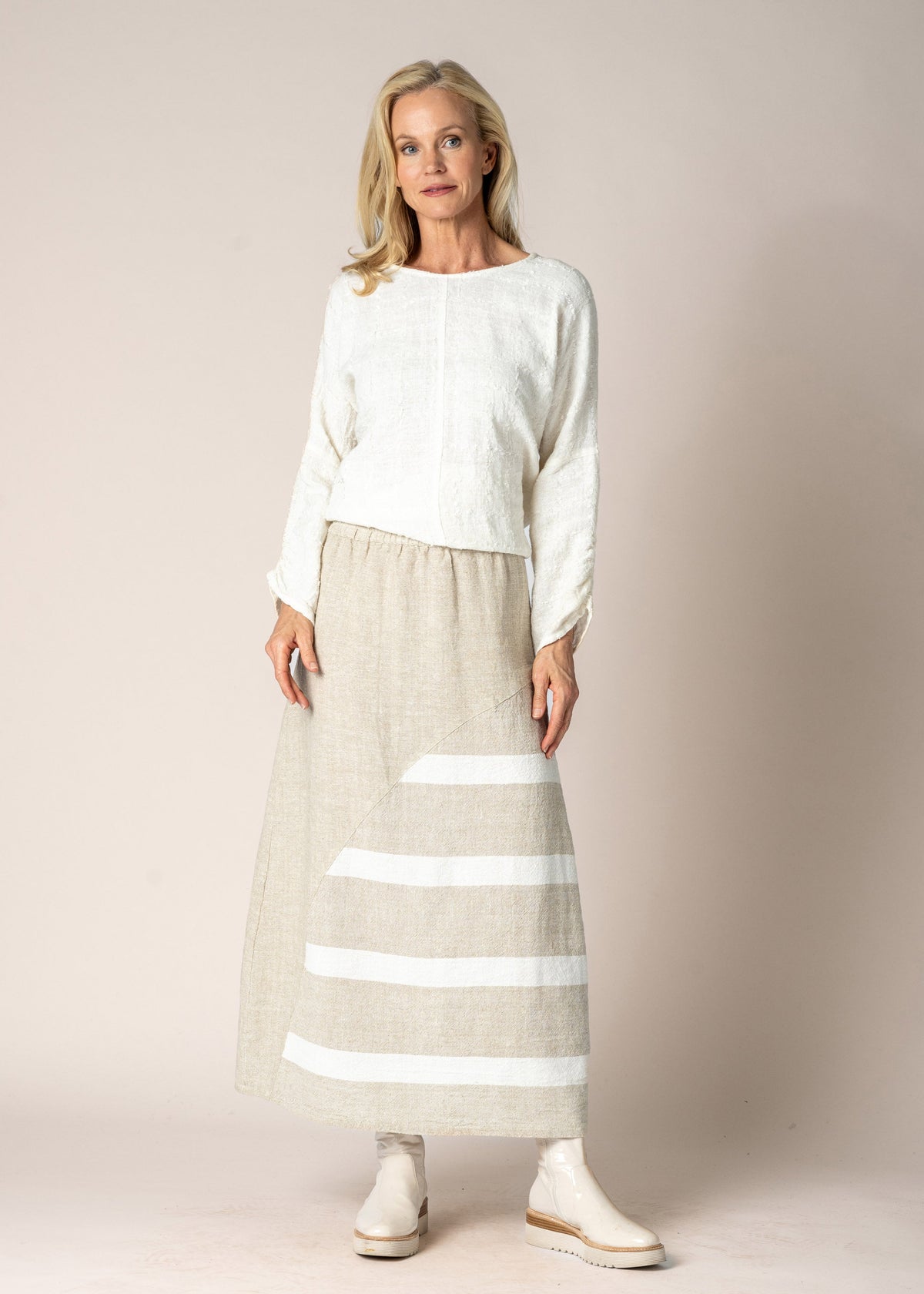 Verity Linen Skirt in Latte