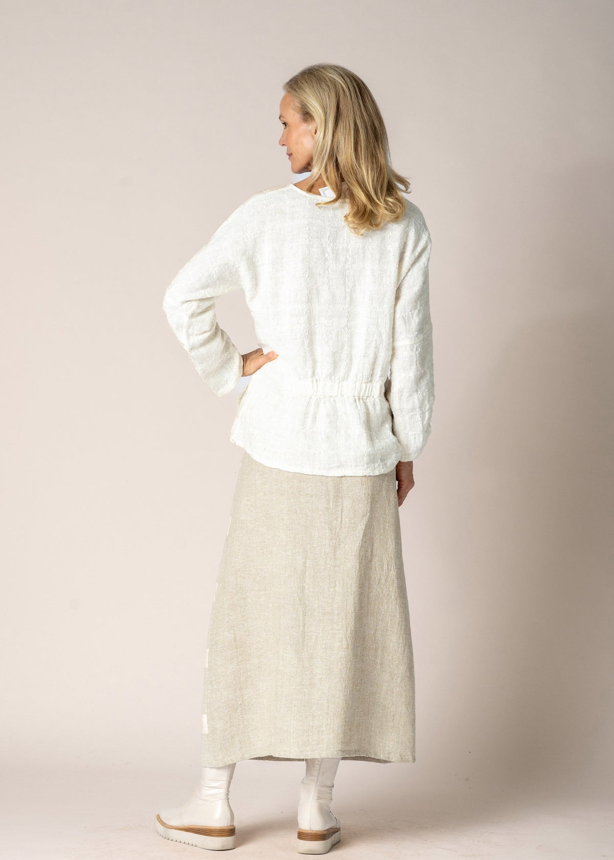 Verity Linen Skirt in Latte