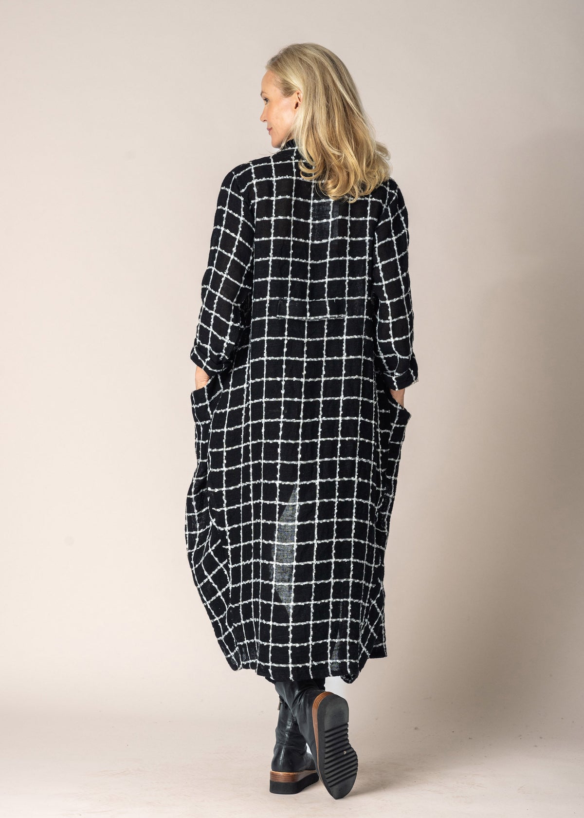 Mirella Linen Jacket in Onyx
