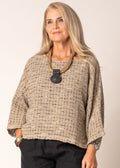 Naida Linen Top in Latte