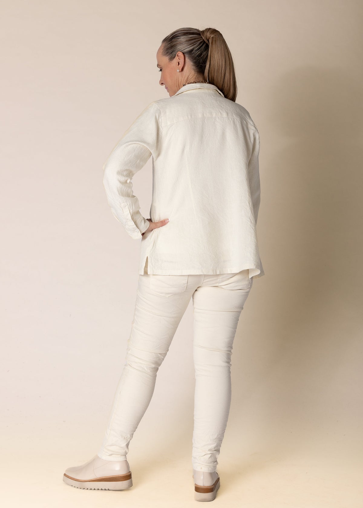 Lilou Linen Top in Cream