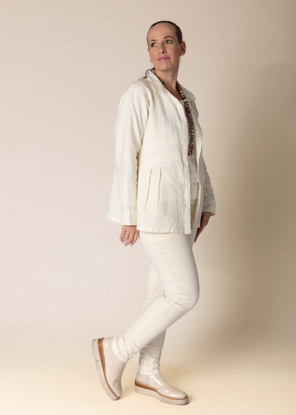 Lilou Linen Top in Cream