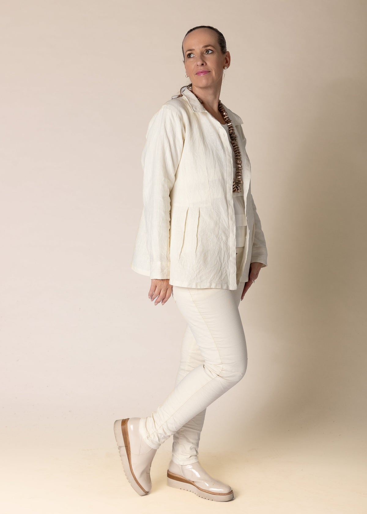 Lilou Linen Top in Cream
