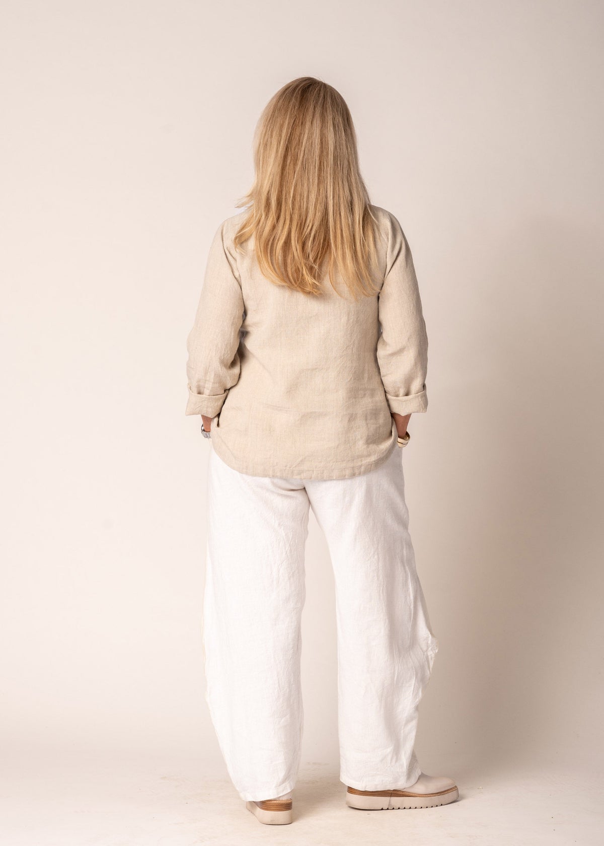 Iliana Linen Top in Latte