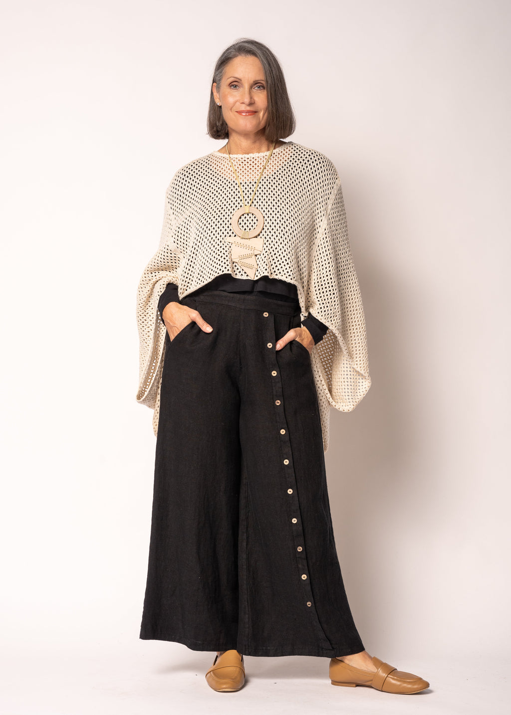 Halina Knit Top in Cream