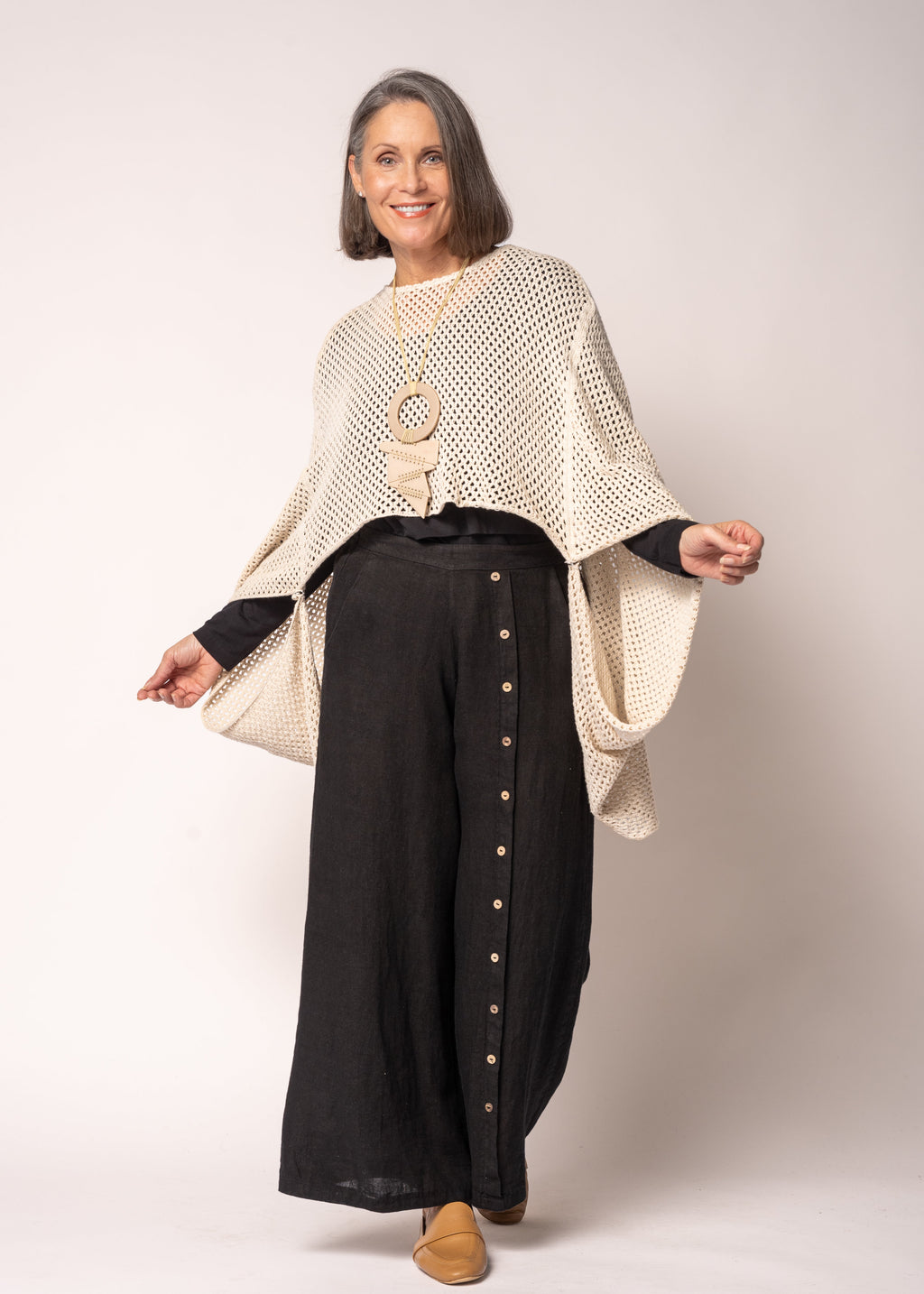 Halina Knit Top in Cream