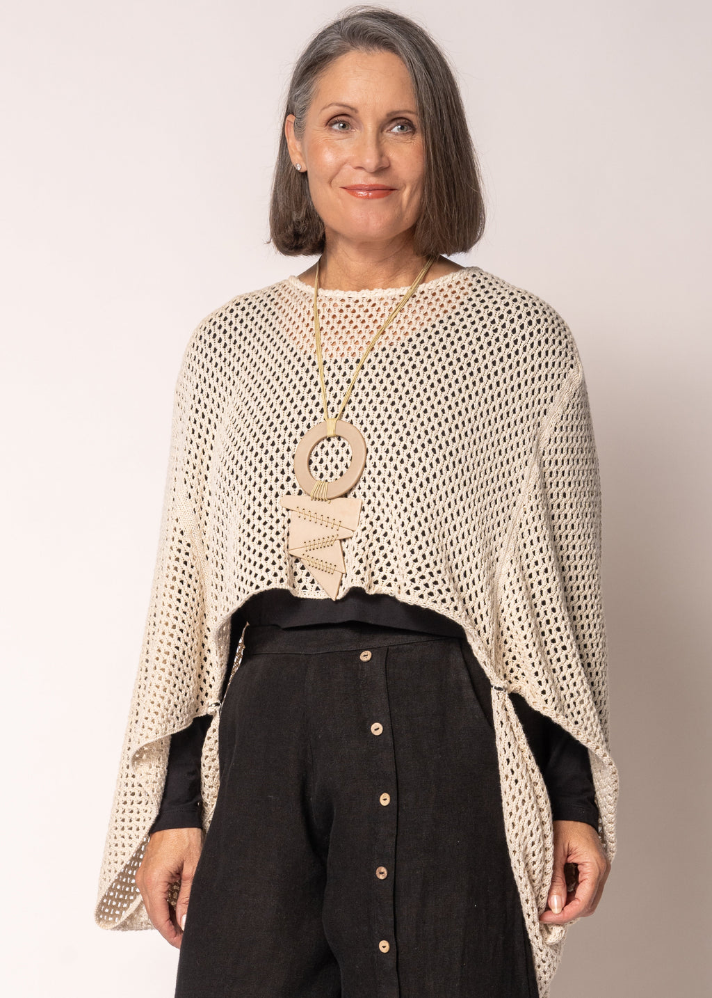 Halina Knit Top in Cream