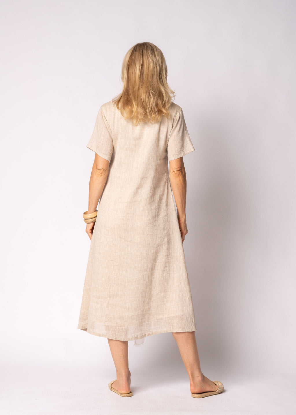 Sophia Linen  Dress in Latte