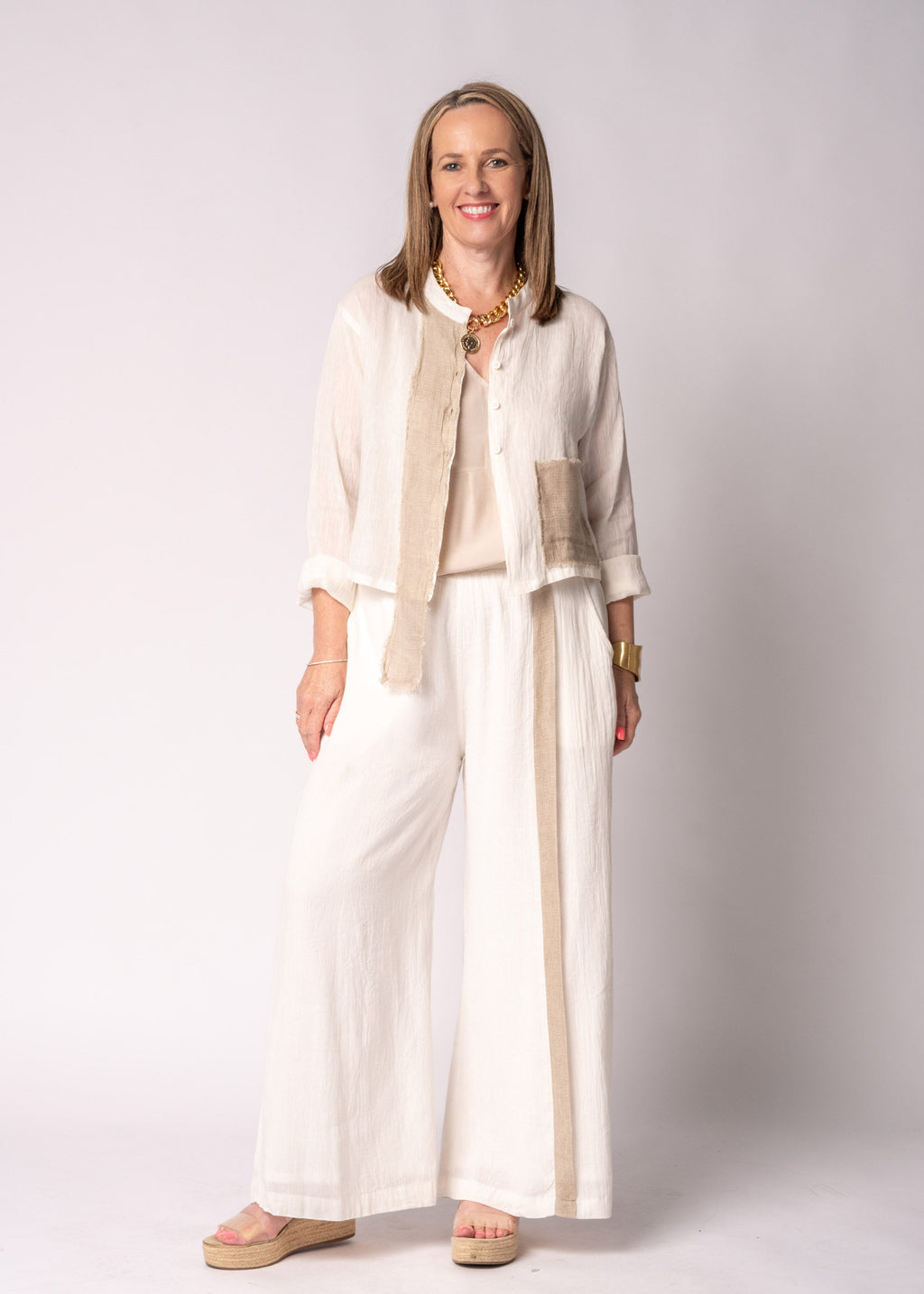 Nova Cotton  Pants in Cream