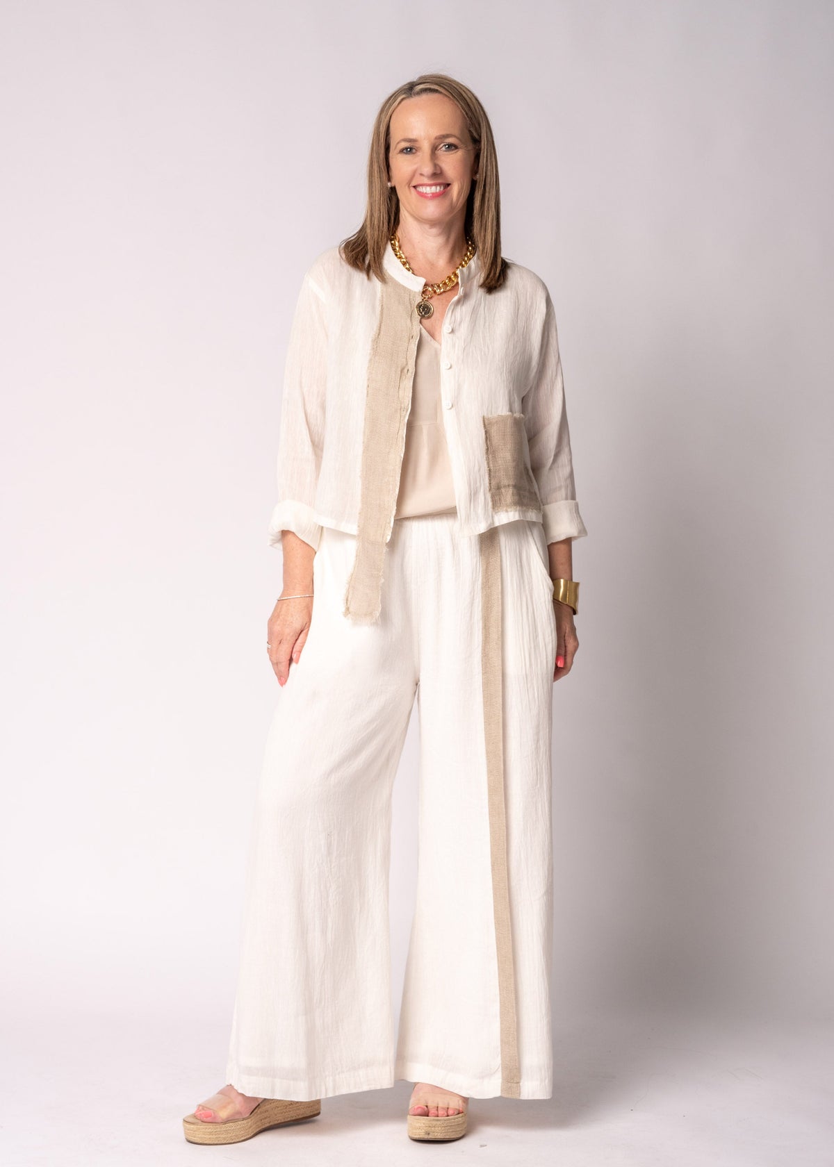 Nova Cotton  Pants in Cream