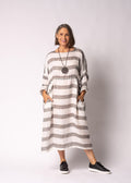 Cheri Linen Blend Dress in Onyx