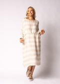 Cheri Linen Blend Dress in Latte